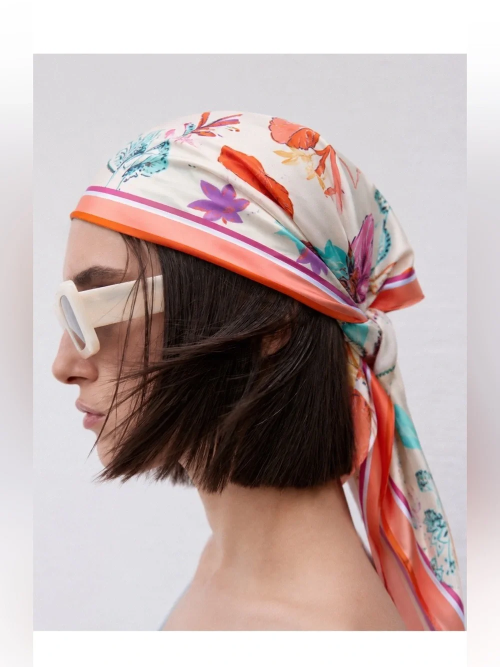 Zara Printed Satin Headscarf NWT